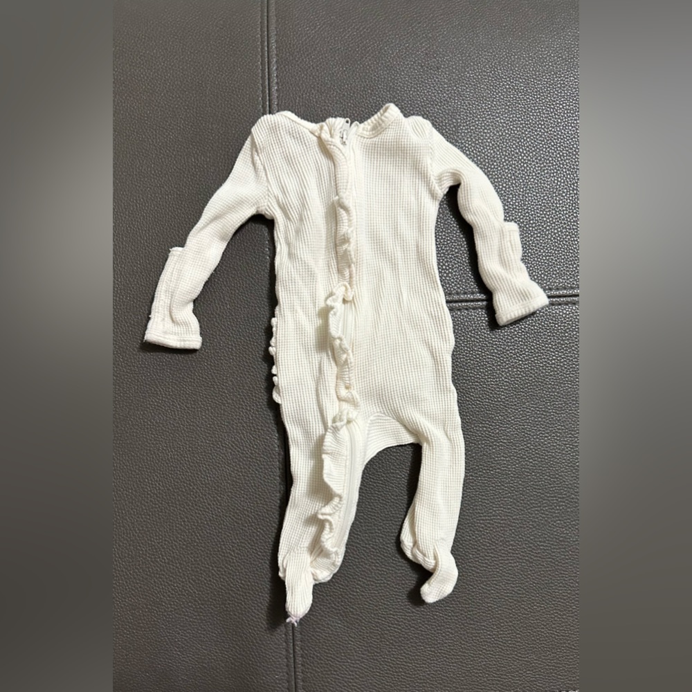 Spearmint love footie pj onesie with ruffles